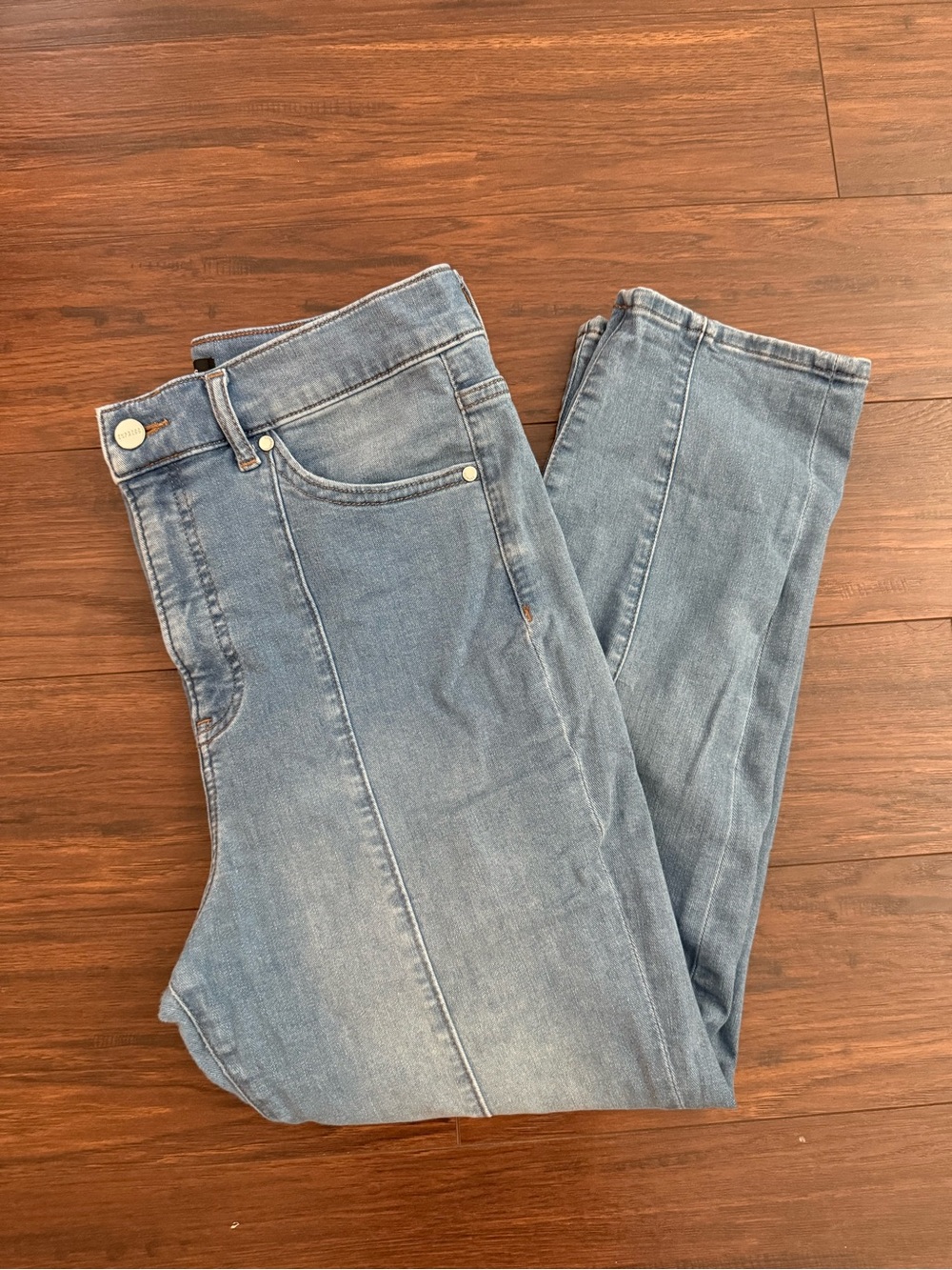Express Ultra High Waisted Seam Front Detail Jeans